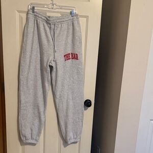 The Bar Light Gray Sweatpants with Red Logo